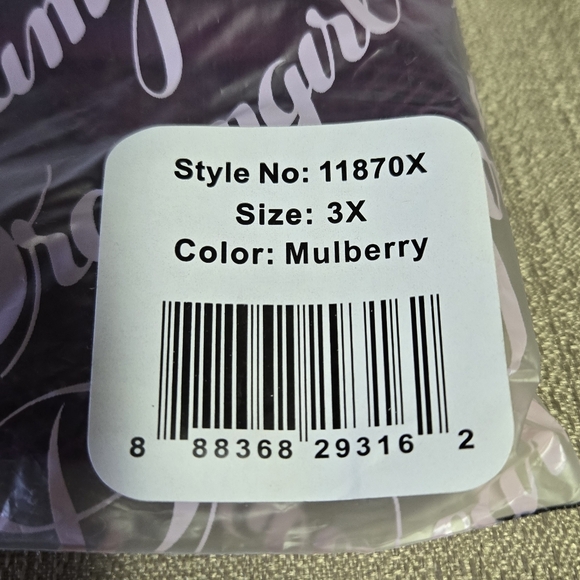 DREAMGIRL | "What A Mesh" Fishnet & Lace Chemise in Mulberry sz 3X - Picture 7 of 8